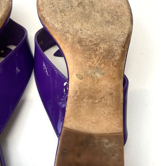 Louis Vuitton Vernis Flower Thong Sandals Purple Flip Flops Size 7 Authe… - Picture 12 of 14